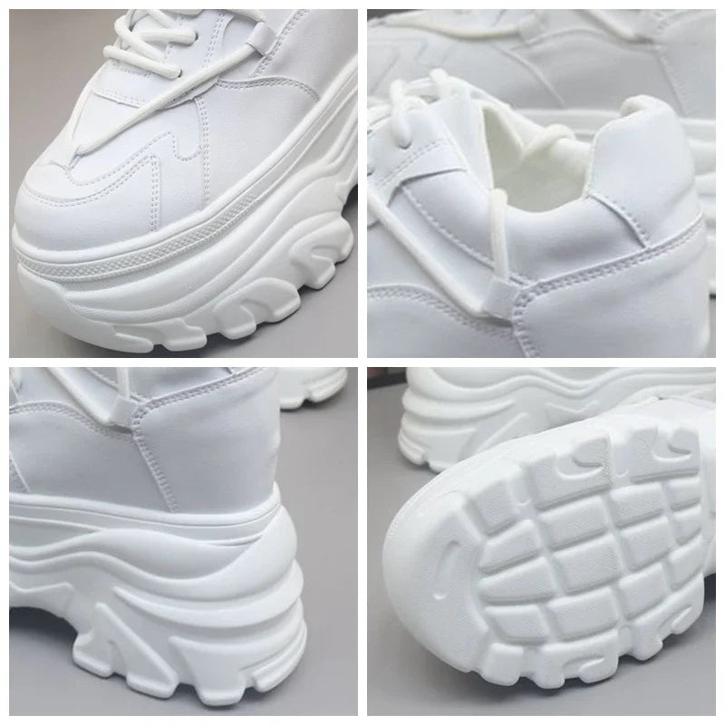 Fujin 10CM 12cm 14cm Suede Genuine Leather Fashion Autumn Chunky Sneakers Women Causal Flats Platform Wedge Spring Shoes