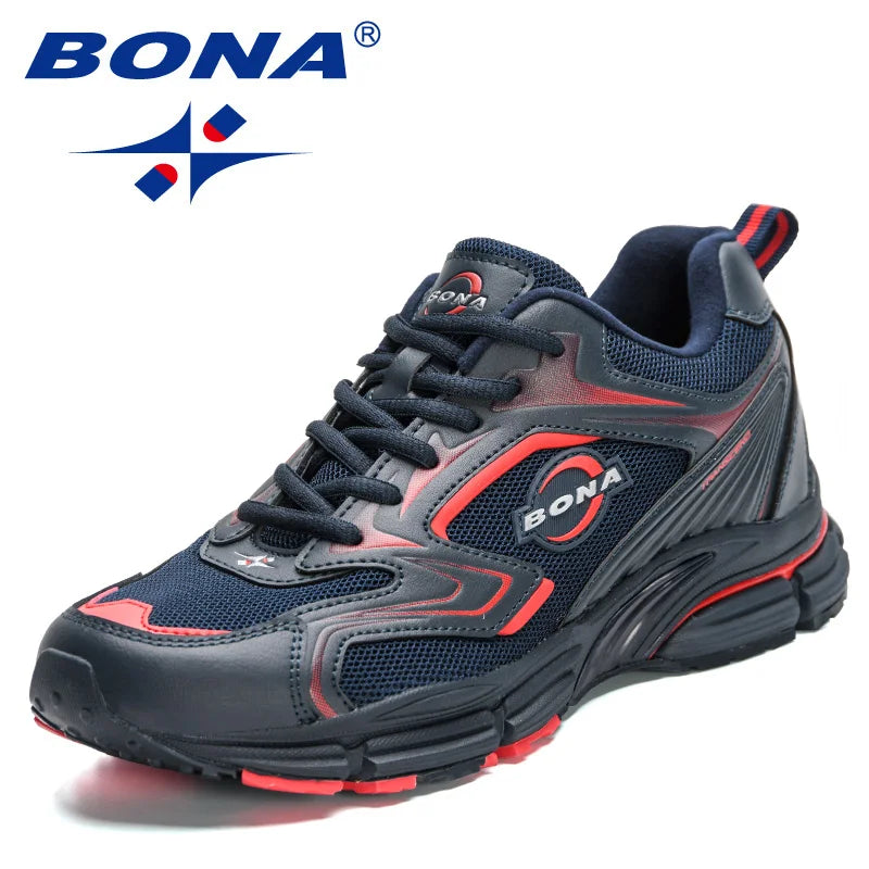 BONA 2023 New Men Casual Sneakers High Quality Light Breathable Sport Designers Athletic Shoe Man Footwear Popular Running Shoes