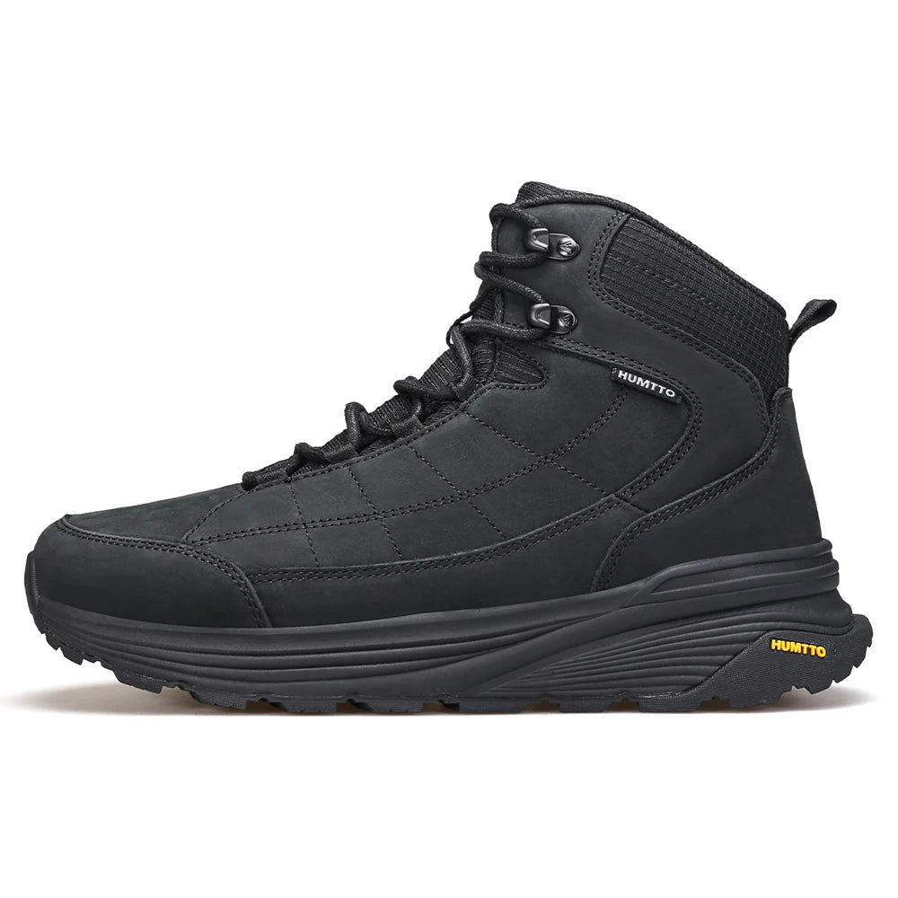 HUMTTO Trekking Boots Leather Outdoor Warm Wool Hiking Shoes for Men Luxury Designer Climbing Sneakers Safety Mens Ankle Boots