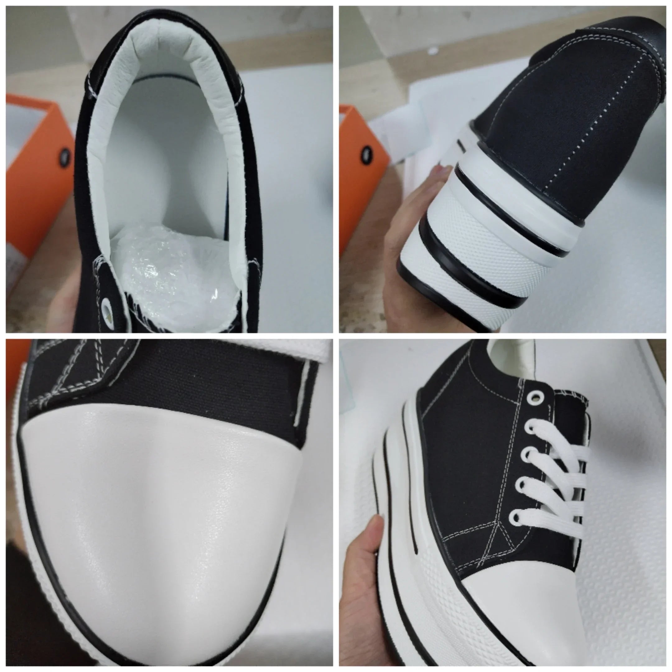 Fujin 7.5cm Fashion Canvas Shoes Breathable Women Super High Heel Sneakers Platform Shoes Women Autumn Autumn Women's Shoes