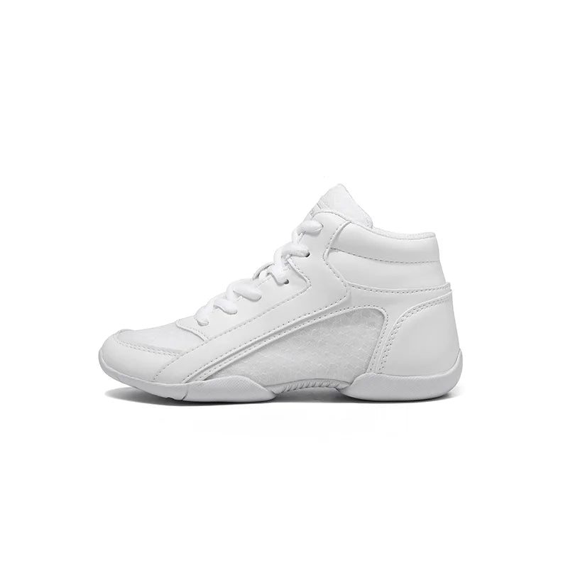 BAXINIER Girls White High Top Cheerleading Shoes for Kids - Lightweight Training and Competition Sneakers for Dance and Tennis