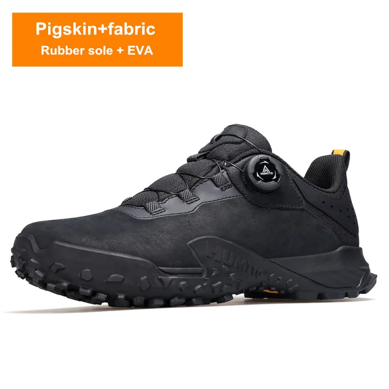 HUMTTO Leather Trekking Shoes Luxury Designer Hiking Boots Mens Outdoor Climbing Sneakers for Men Sports Safety Work Man Sneaker