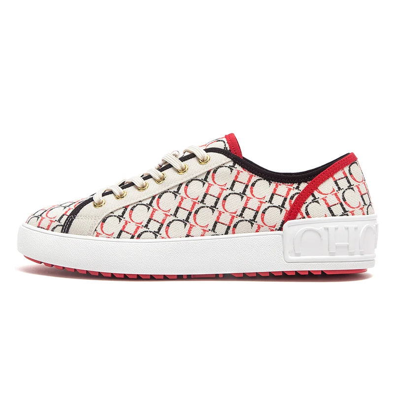 Shoes for woman Luxury brand canvas shoes girls' casual shoes, lace-up flat sneakers student-style lettered casual shoes
