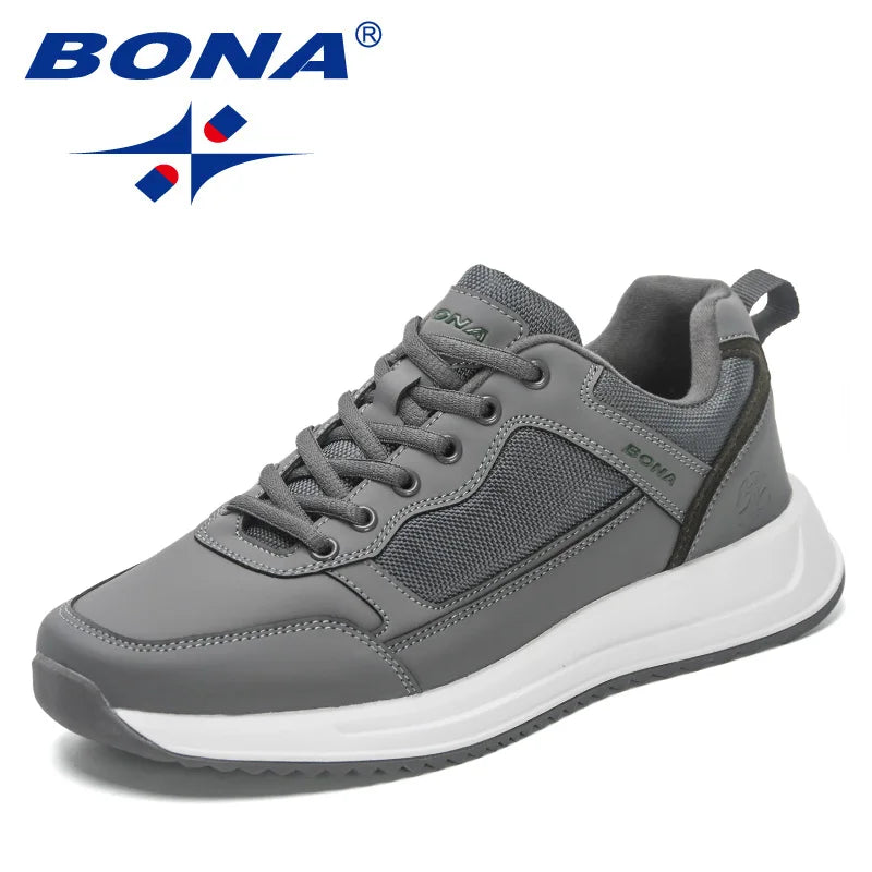 BONA  New   Shoes Men Outdoor Walking Shoes Man Casual Lightweight Sneakers Leisure Footwear soft and comfortable Casual Sho