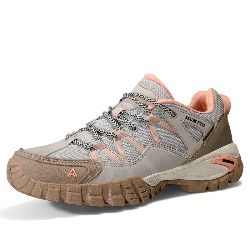 HUMTTO Leather Hiking Boots for Women Winter Outdoor Waterproof Woman Treeking Shoes Climbing Mountain Hunting Walking Sneakers