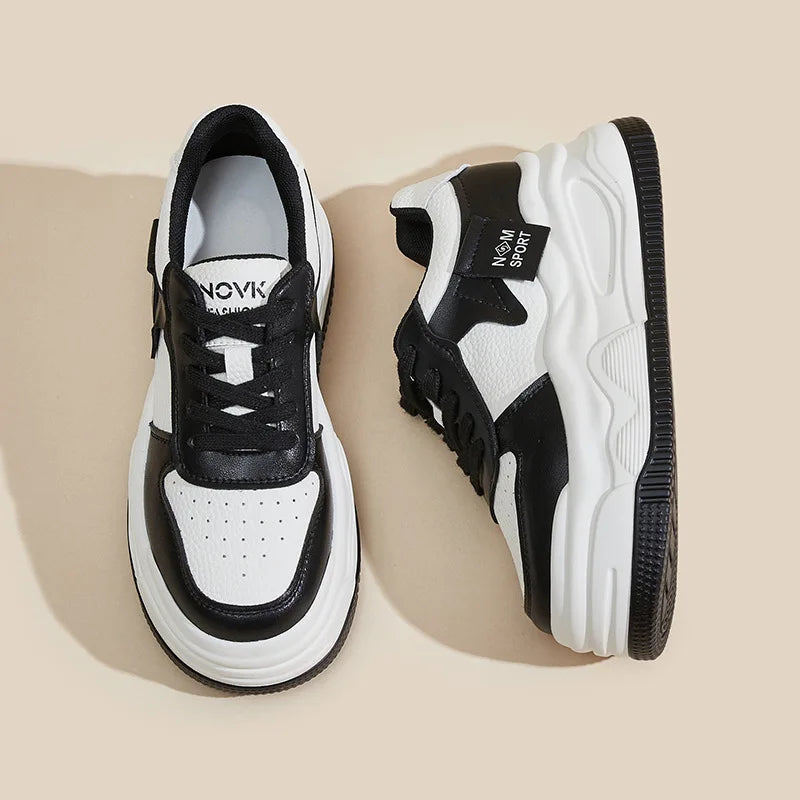 Fujin 8.5cm Genuine Leather Women Vulcanize Chunky Sneakers Women Summer Hidden High Heels Platform Wedge Summer Mesh Shoes