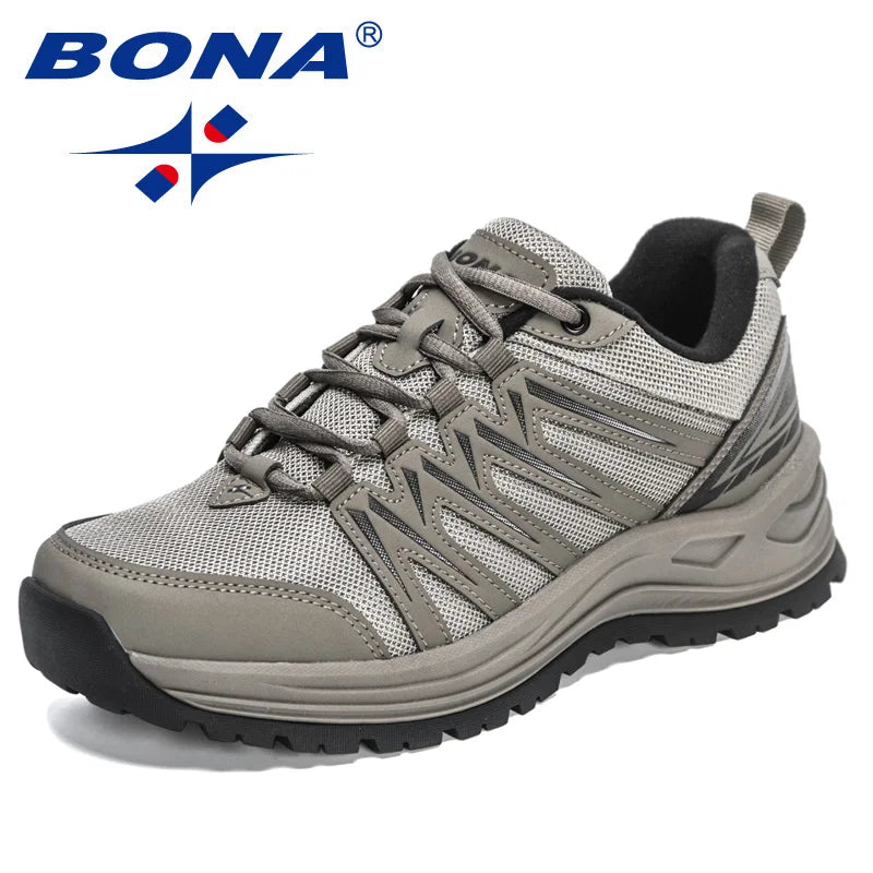 BONA 2022 New Designers Hiking Shoes Outdoor Mountain Boots Men Climbing Shoes Walking Footwear Man Zapatos De Hombre Comfort