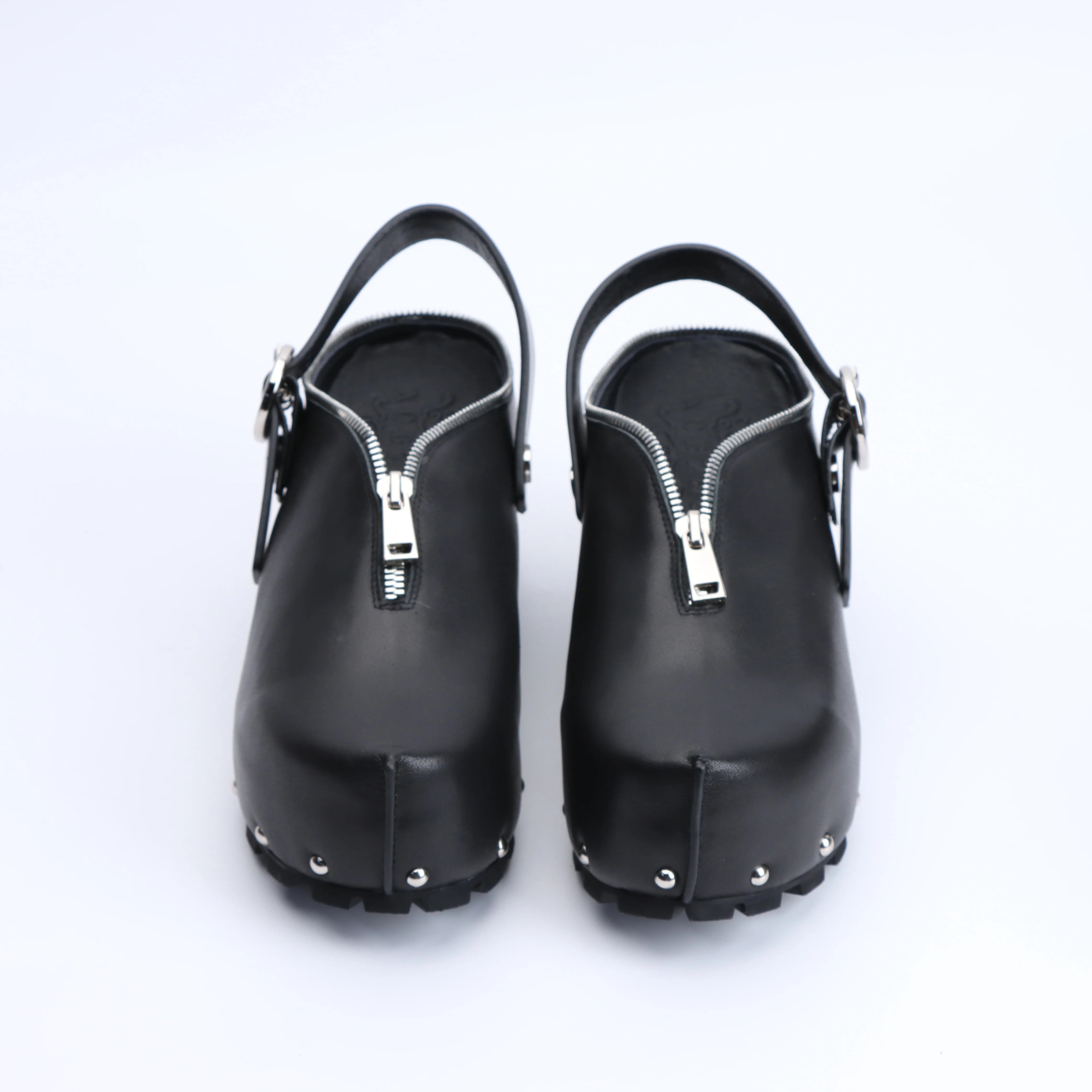 Luxury Designer Mule Sandals for Women, Handmade Lambskin,Waterproof,Rubber Sole, Latex Insole,Adjustable Zipper,Trendy Summer