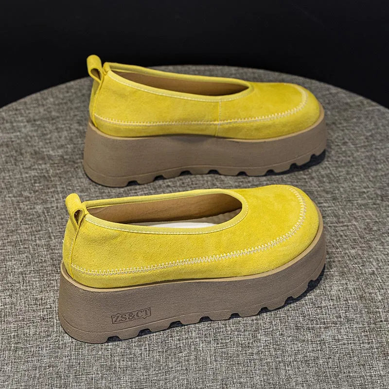 Fujin 6cm 2025 Suede Cow Genuine Leather Spring Combat Shoes Women Platform Wedge Flats Ladies Booties Autumn Ankle Booties