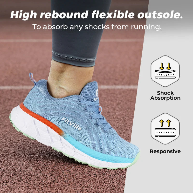 FitVille Wide Toe Box Shoes For Women Breathable Extra Wide Running Shoe Lightweight for Swollen Feet with Cushioned Relief Pain