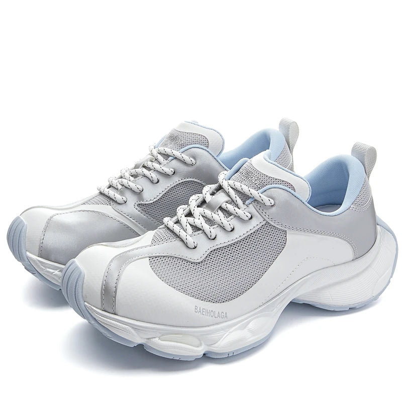 AUTUSPIN INS Tide Women Street Sneakers Outdoor Leisure Fashion Woman Shoes Four Season Leather Patchwork Female Sneakers 35-40