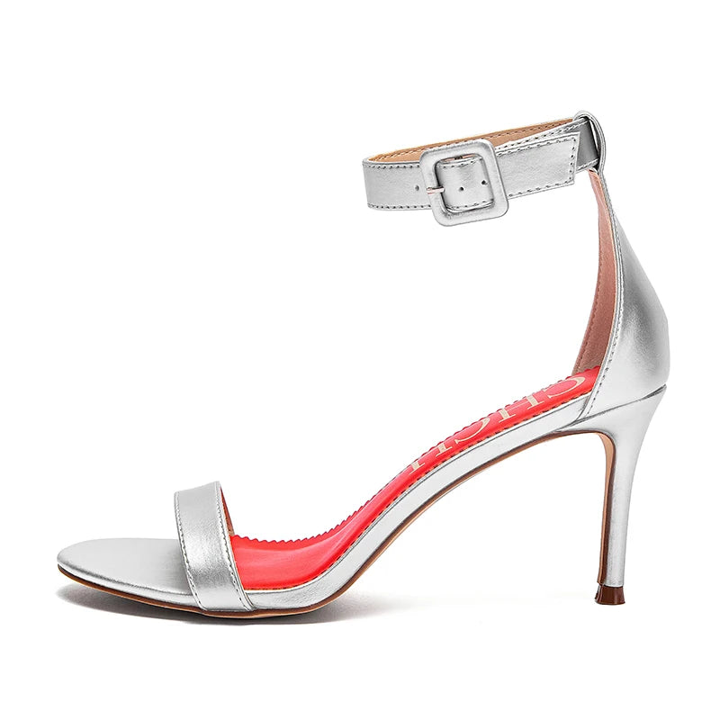 High heel sandals luxury brand 2025 summer new simple design wrap heel