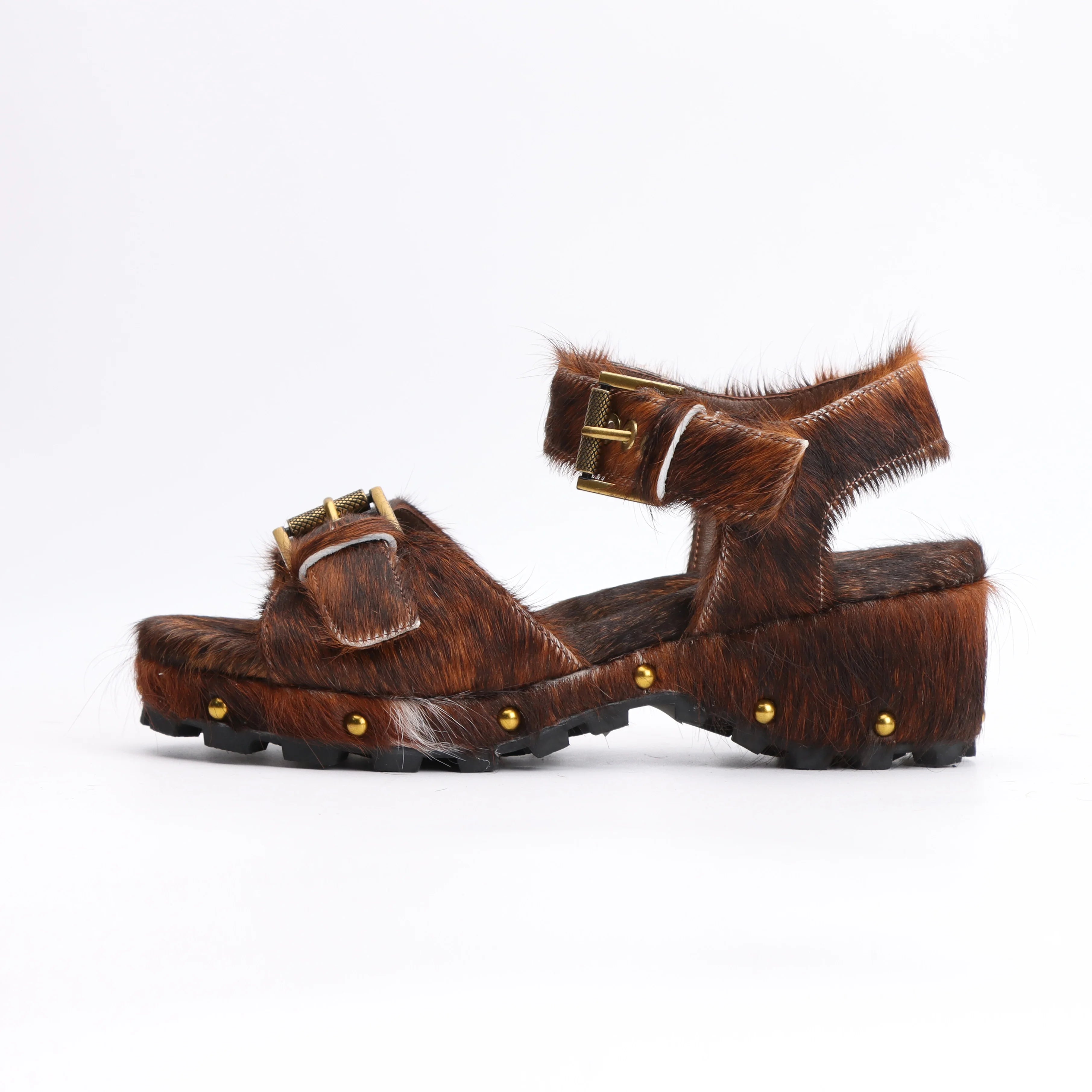 Luxury Horsehair Rubber Sole Platform Flat Sandals for Woman – Designer Shoes Sandals Woman Summer Sandalias de Mujer