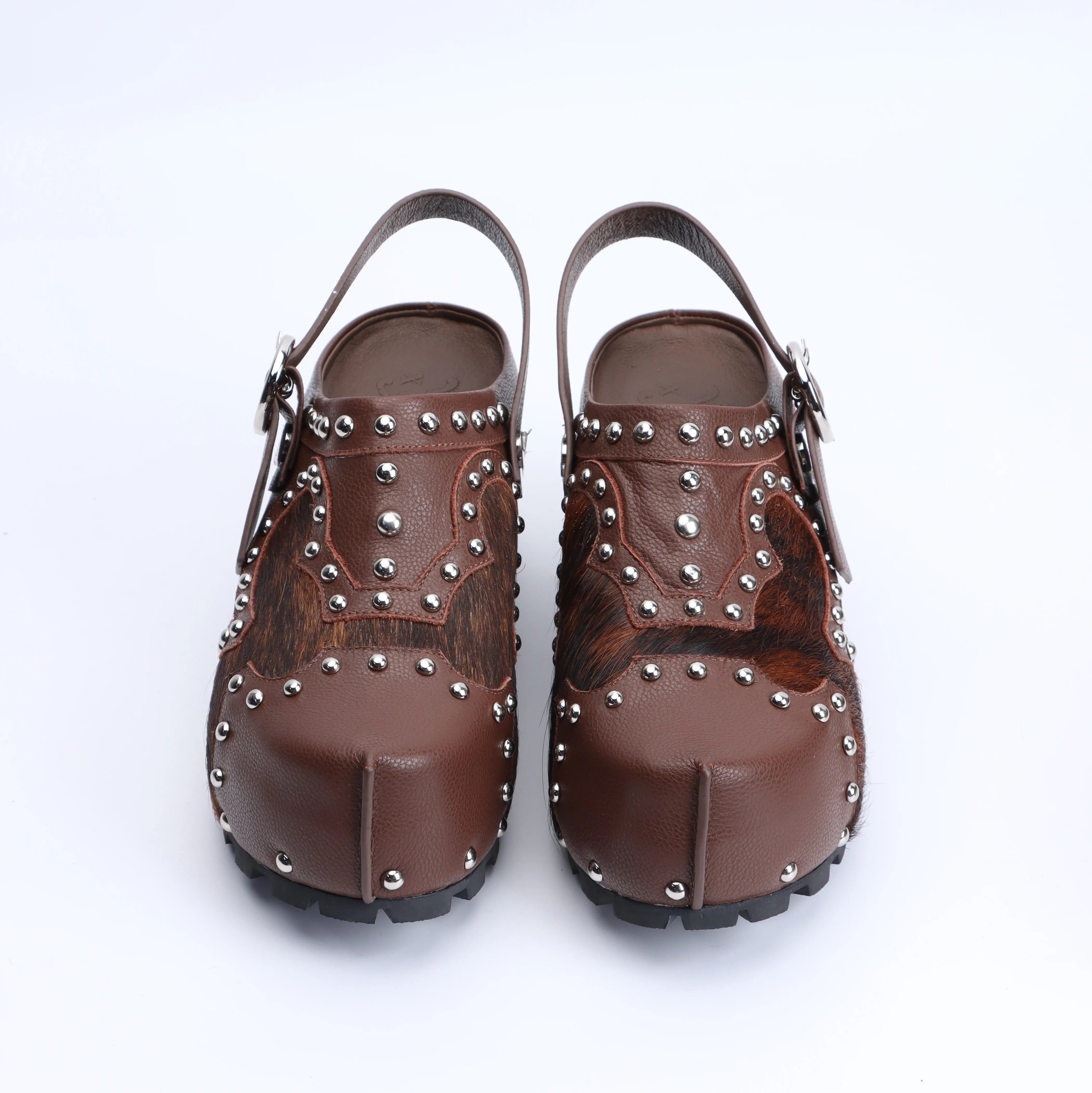 Luxury Designer Mule Sandals for Women,Handmade Lambskin&Cowhide Fur,Rubber Sole,Latex Insole,Adjustable Zipper,Trendy Summer