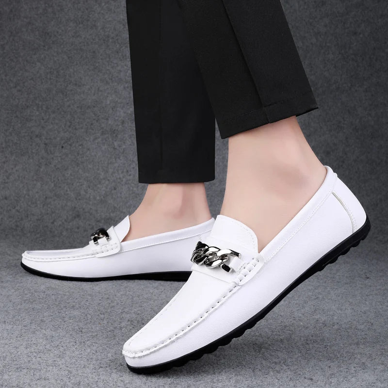 STRONGSHEN Leather Loafers Men Design Moccasins Driving Shoes Fashion Slip On Casual Non-Slip Male Footwear Handmade Boat Shoes