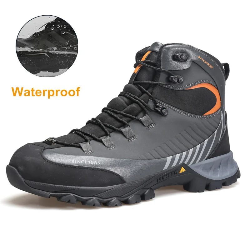 HUMTTO Waterproof Hiking Shoes Luxury Designer Outdoor Trekking Boots for Men Climbing Sneakers Leather Safety Mens Ankle Boots