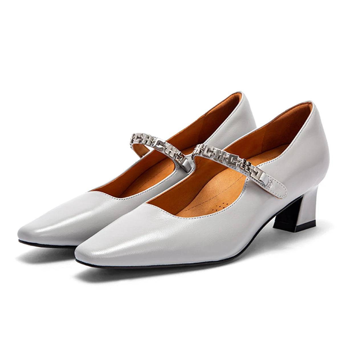 Balance Shoes Technology Orthopaedic Women's Leather Shoes Medium High Heeled Single Shoes Shiny Shoes Wedding Banquet Formal Sh