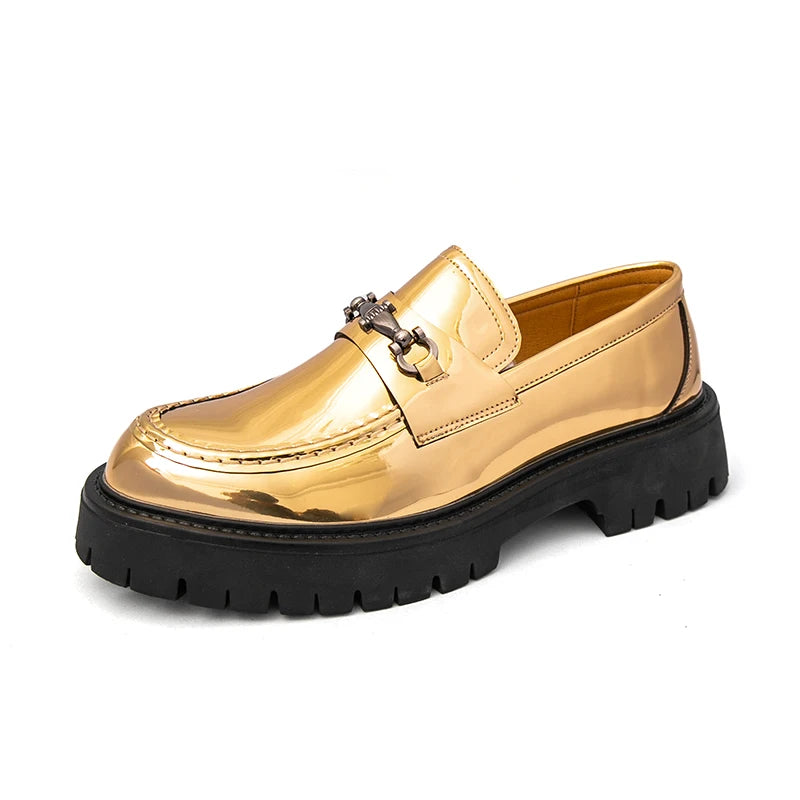 STRONGSHEN British Style Men Patent Leather Shoes Fashion Party Loafers Men Platform Casual Shoes Design Men Oxfords Footwear