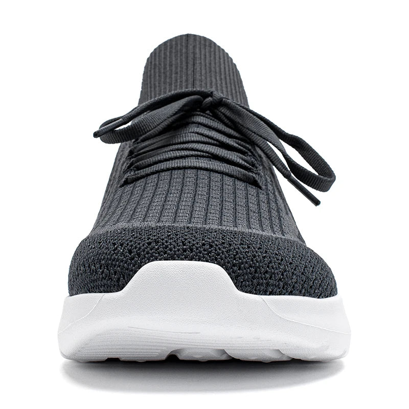 HOBIBEAR Unisex Running Sneakers Wide Toe Mesh Breathable Walking Shoes Non Slip Lace-Up Hiking Sneakers