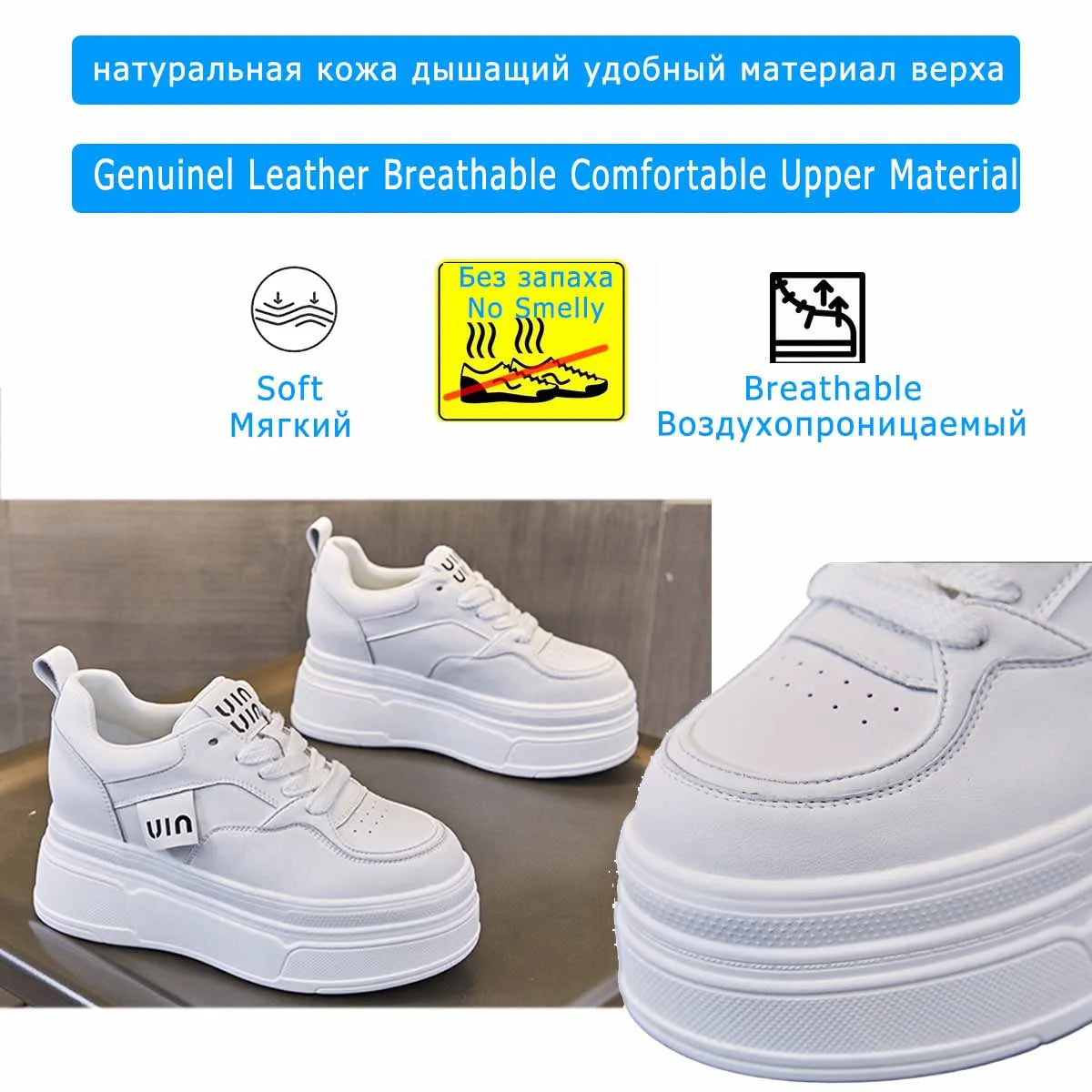 Fujin 9cm Genuine Leather Women Spring Platform Wedge Autumn Sneakers Chunky Comfy Shoes Heels Women Fashion Breathable Ladies