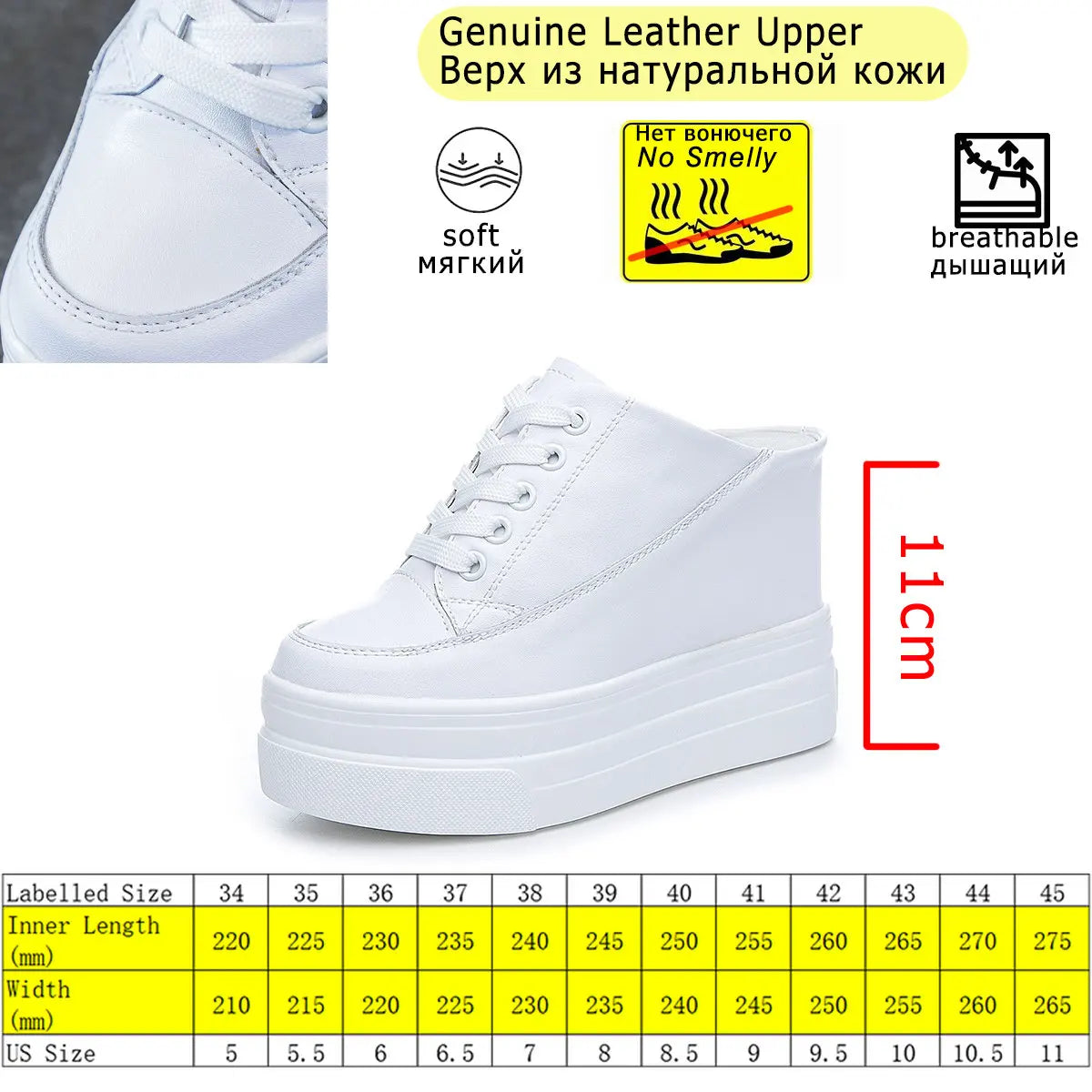 Fujin 11cm Platform Wedge Women Shoes Mules Genuine Leather Hidden Heel Women Summer Shoes Slides Sandals Slippers Spring Autumn