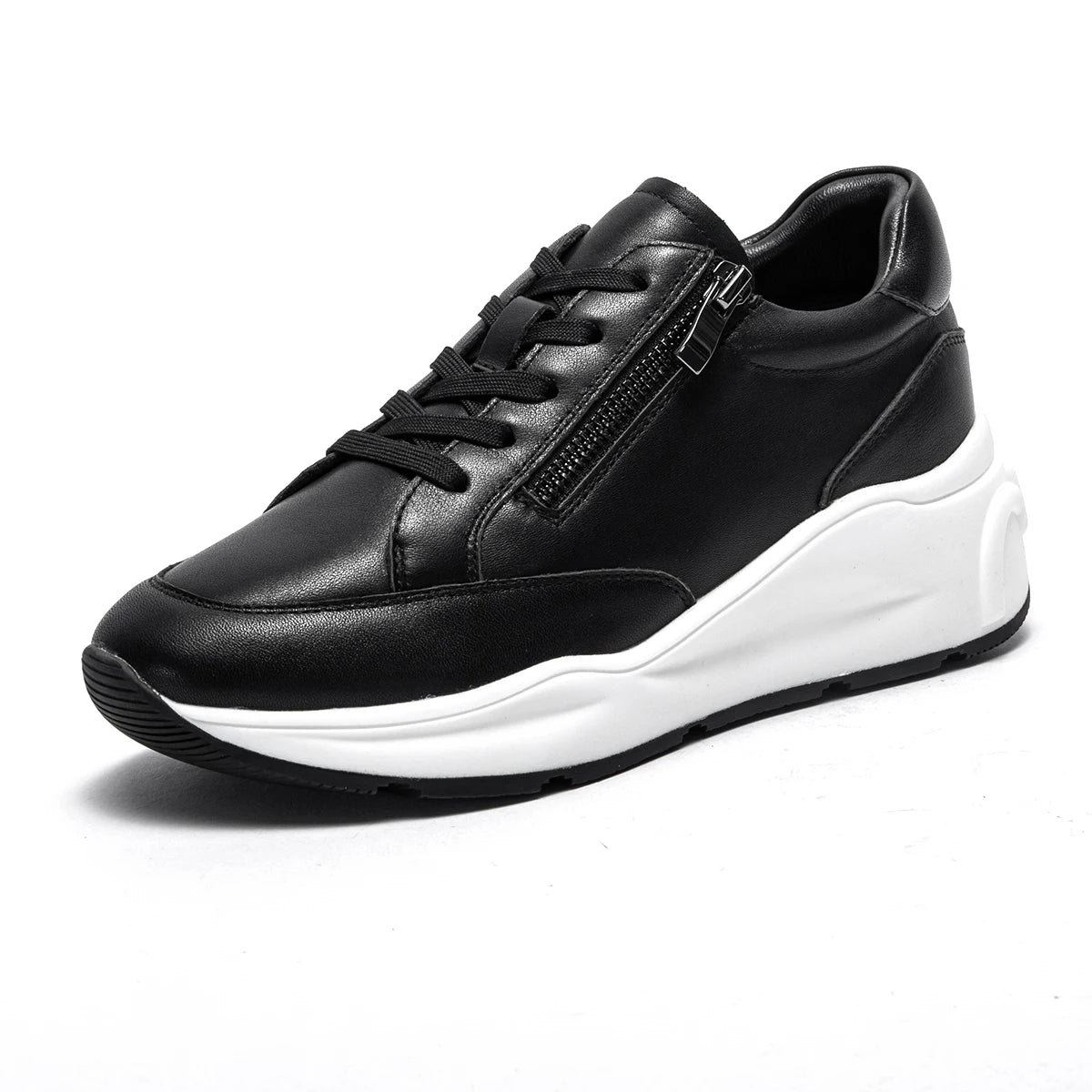 Balance Shoes Technology Orthopedic Women's Shoes Sneakers Casual Running Shoes Lace Up Black Leather Loafers