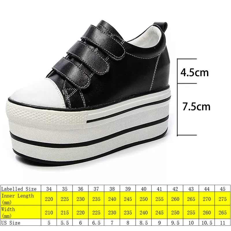 Fujin 12cm Genuine Leather New Women Shoes Platform Heel Platform Sneakers Wedge White Shoes Fashion Women Leather Shoes Casual