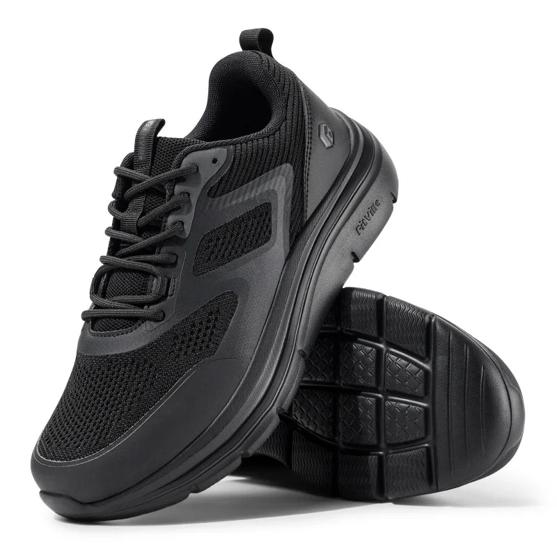 FitVille Men'S Wide Toe Walking Shoes Lightweight Non-Slip Walking Tennis Shoe Cushioning Slip-On Comfortable Relieve pain
