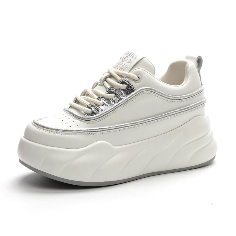 Fujin 6.5cm Genuine Leather Platform Wedge Boots Spring Autumn Supportive Ankle Boots Chunky Sneakers Women Comfy Pumps Shoes