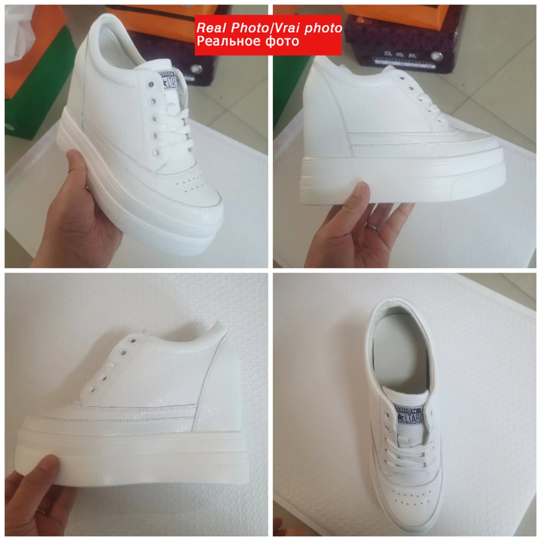 Fujin 11cm Platform Wedge Sneakers Shoes Genuine Leather Women Fashion Sneakers Hidden Heel Shoes Spring Autumn Summer Pumps