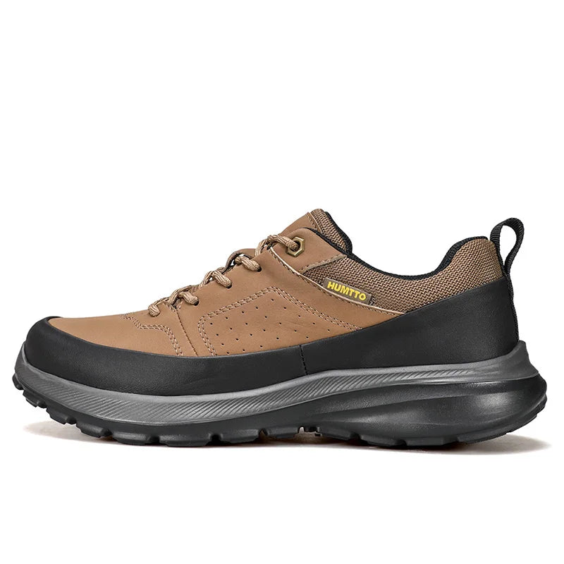 HUMTTO Leather Hiking Shoes Non-slip Men's Sports Shoes Outdoor Safety Walking Sneakers for Man Breathable Trekking Boots Men