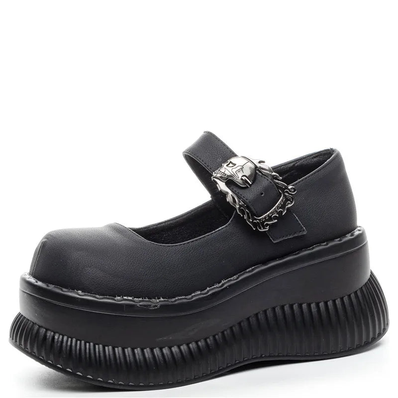 Fujin 7.5cm PU Microfiber Leather Mary Jane Autumn Flats Slipper Pumps High Women Platform Wedge Shoes Spring Brand Round Toe