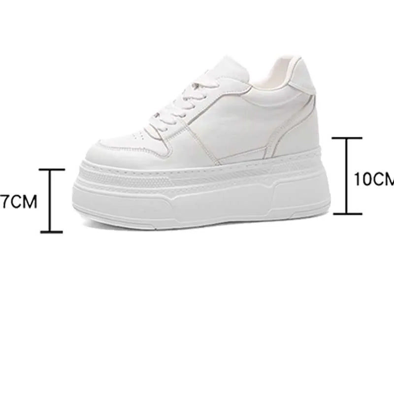 Fujin 10cm 12cm 14cm Genuine Leather Spring Casual Shoes Platform Wedge Women Shoes Summer Fashion Sneakers Chunky 2024 Autumn