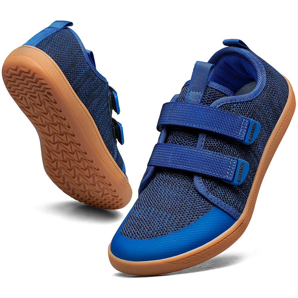 New Kids Barefoot Sneakers Girls Boys Fashionable Children's Shoes Wide Toe Breathable Knitted Mesh Sole Non Slip Walking Cross