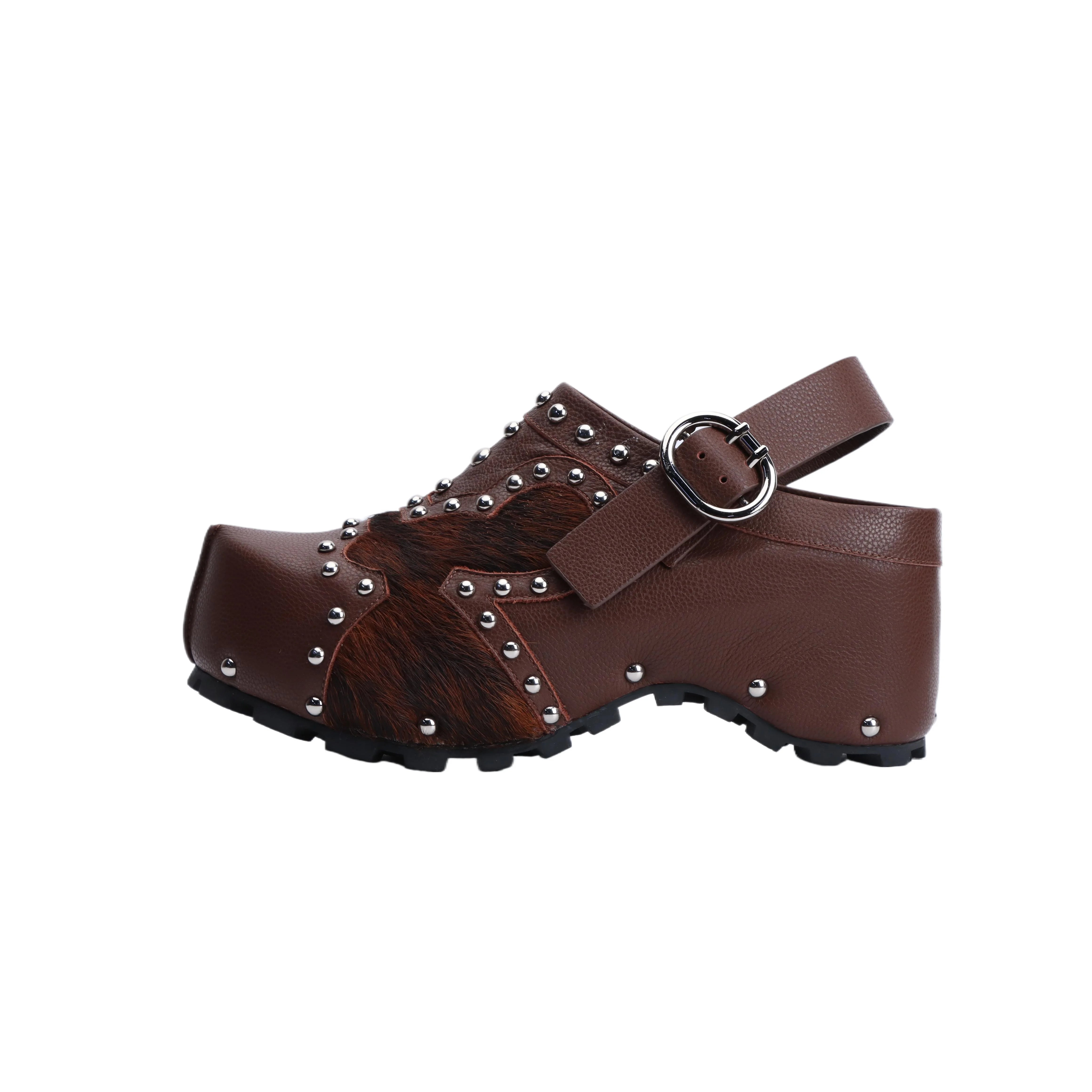 Luxury Designer Mule Sandals for Women,Handmade Lambskin&Cowhide Fur,Rubber Sole,Latex Insole,Adjustable Zipper,Trendy Summer