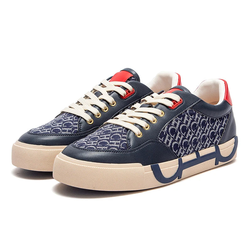 Hot Men's Casual Shoes Coffee Luxury Brand Flat Lace Up Shoes Monogrammed Loafers Black Friday