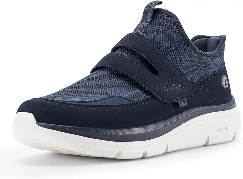 FitVille Men'S Sports Shoes Wide 2E Hands-Free Walking Shoes Outdoor Fitness Running Lightweight Breathable With Arch Support