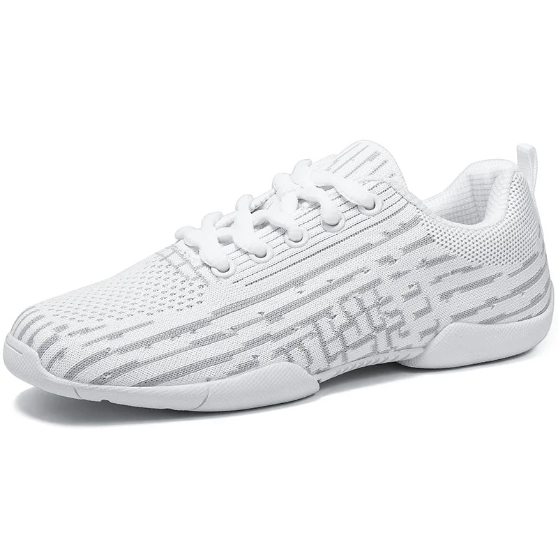 BAXINIER Girls White Breathable Lightweight Cheer Dance Trainers for Youth Training Competitive Cheerleading Events Perfect Fit