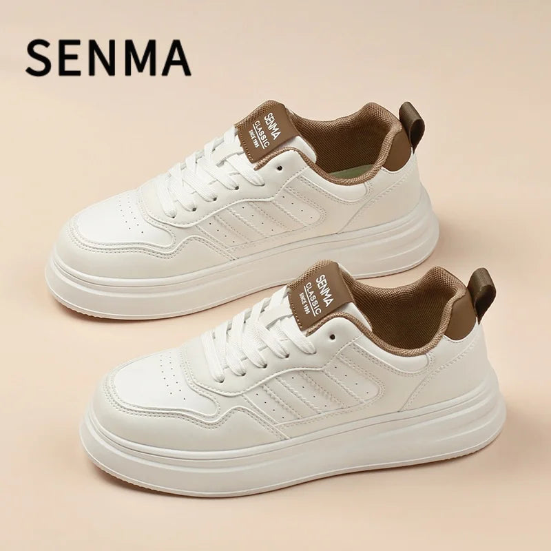 SENMA Men's Shoes Thick Soled Leather Small White Shoes Men's and Women's Trendy Shoes Board Shoes Casual Shoes Men's Sportswear