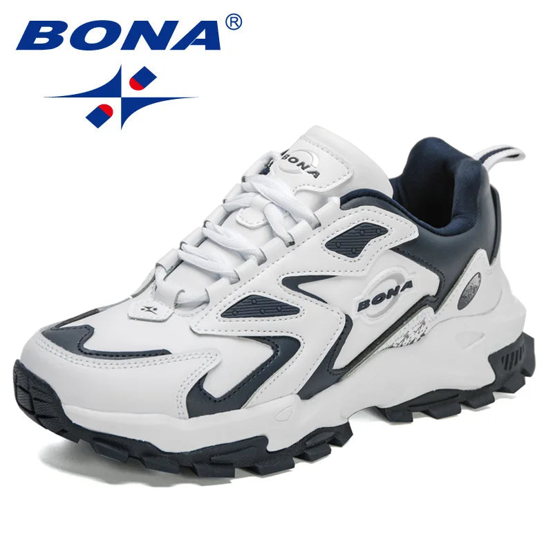 BONA 2022 New Designers Soft Casual Shoes Men  Autumn Winter Breathable Outdoor Sneakers Man Light Walking  Footwear Mansculino