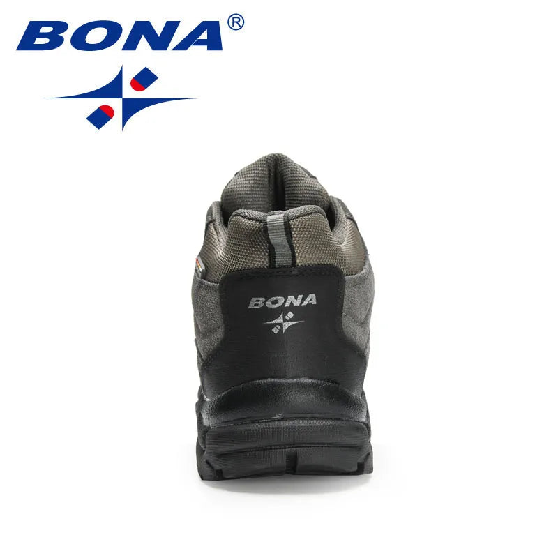 BONA  New Designers Non-slip Wear-resistant Breathable Hiking Shoes Men Outdoor High-quality Jogging Walking Shoe Mansculino