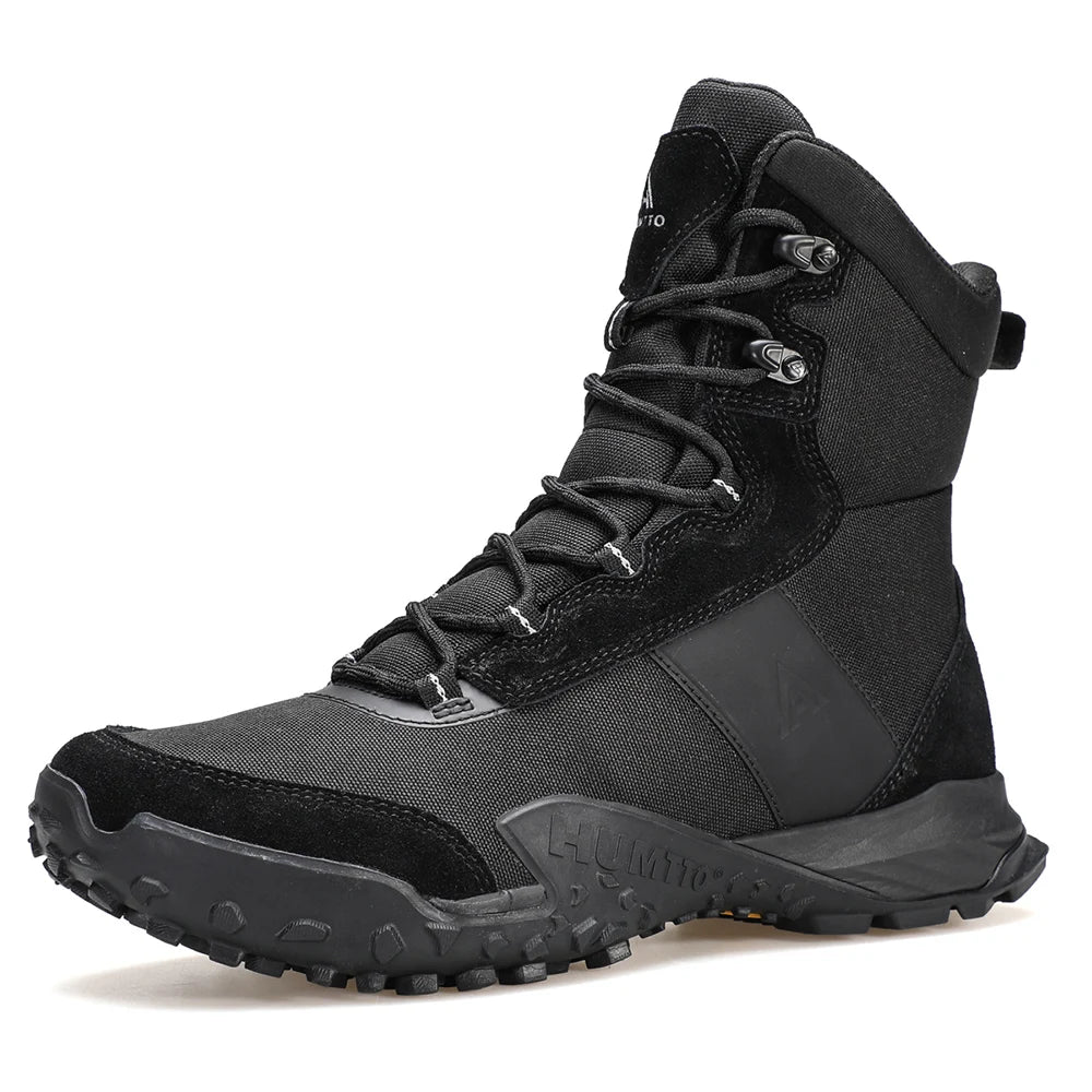 HUMTTO Breathable Trekking Boots Genuine Leather Hiking Shoes for Men Non-slip Men's Sports Shoes Winter Outdoor Safety Sneakers