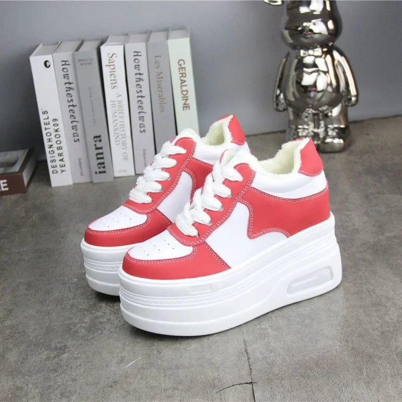 Fujin 8cm 10cm 12cm Synthetic Genuine Plush Platform Wedge Leather Autumn Spring Winter Boot Ankle 2024  Women High Brand Shoes