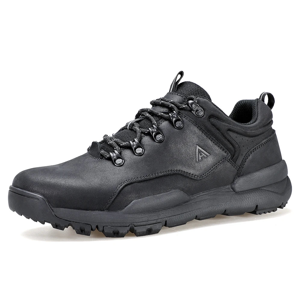 HUMTTO Leather Hiking Shoes Non-slip Men's Sports Shoes Outdoor Safety Walking Sneakers for Man Breathable Trekking Boots Men