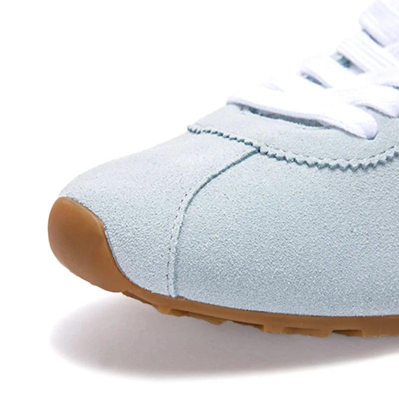 Balance Shoes Tech Orthopedic Women's Casual Shoes Suede Flats Running Shoes Lace Up Tennis Shoes Blue