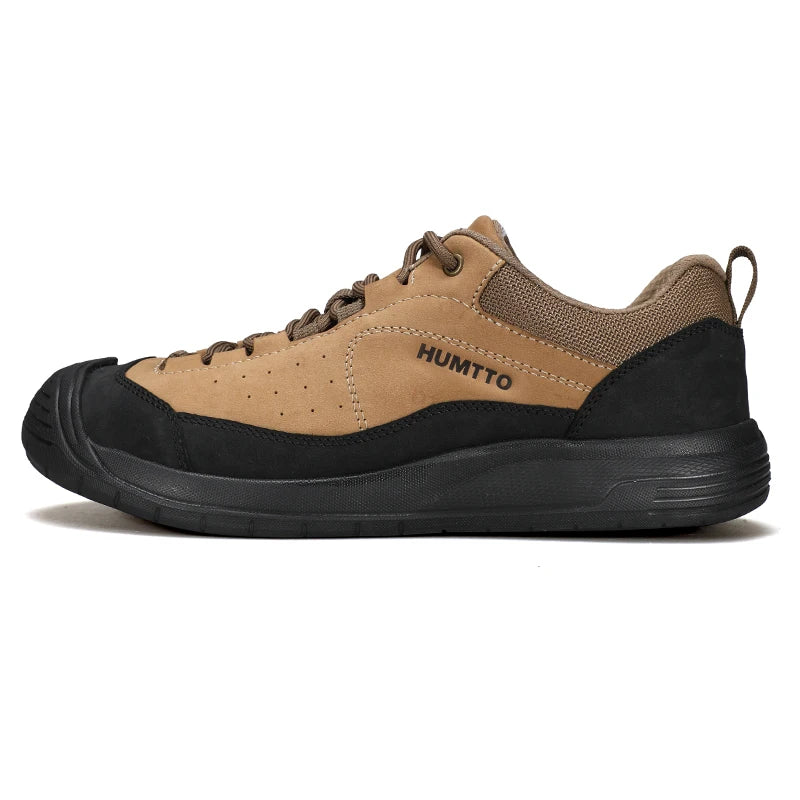 HUMTTO Leather Hiking Shoes Non-slip Men's Sports Shoes Outdoor Safety Walking Sneakers for Man Breathable Trekking Boots Men