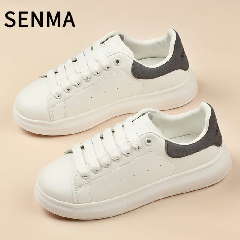 SENMA Men's Fashion Sneakers Women Low Top Walking Shoes Daily Comfortable Casual Lace-up Non Slip Tennis Sneakers Skate Shoes