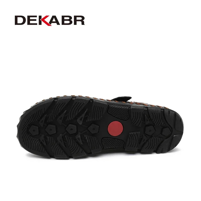 DEKABR Casual Shoes Men Sandals Leather Real Male Sandals Shoes Outdoor Mens Summer Sandals Fashion Comfortable Sandals