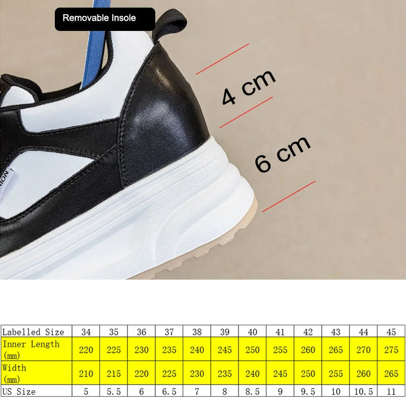 Fujin 10cm Genuine Leather Women Casual Shoes Platform Wedge Heel Sneakers White Platform Sneakers Shoes Chunky Platform Shoes
