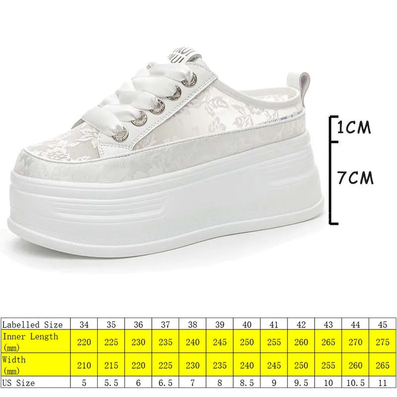 Fujin 8cm Air Mesh Ankle Boot Shoes Pumps Fashion Synthetic Platform Wedge Chunky Sneakers Comfy Summer Slipper Breathable Women